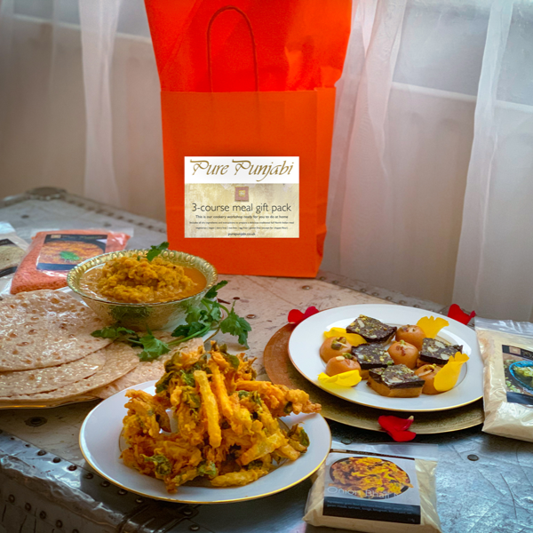 Masoor di dhal, dhal, red lentil dhal, pakore, onion bhajis, pakora, besan, crumbly indian fudge, indian sweets, vegan, plant based, vegetarian, purepunjabi.co.uk