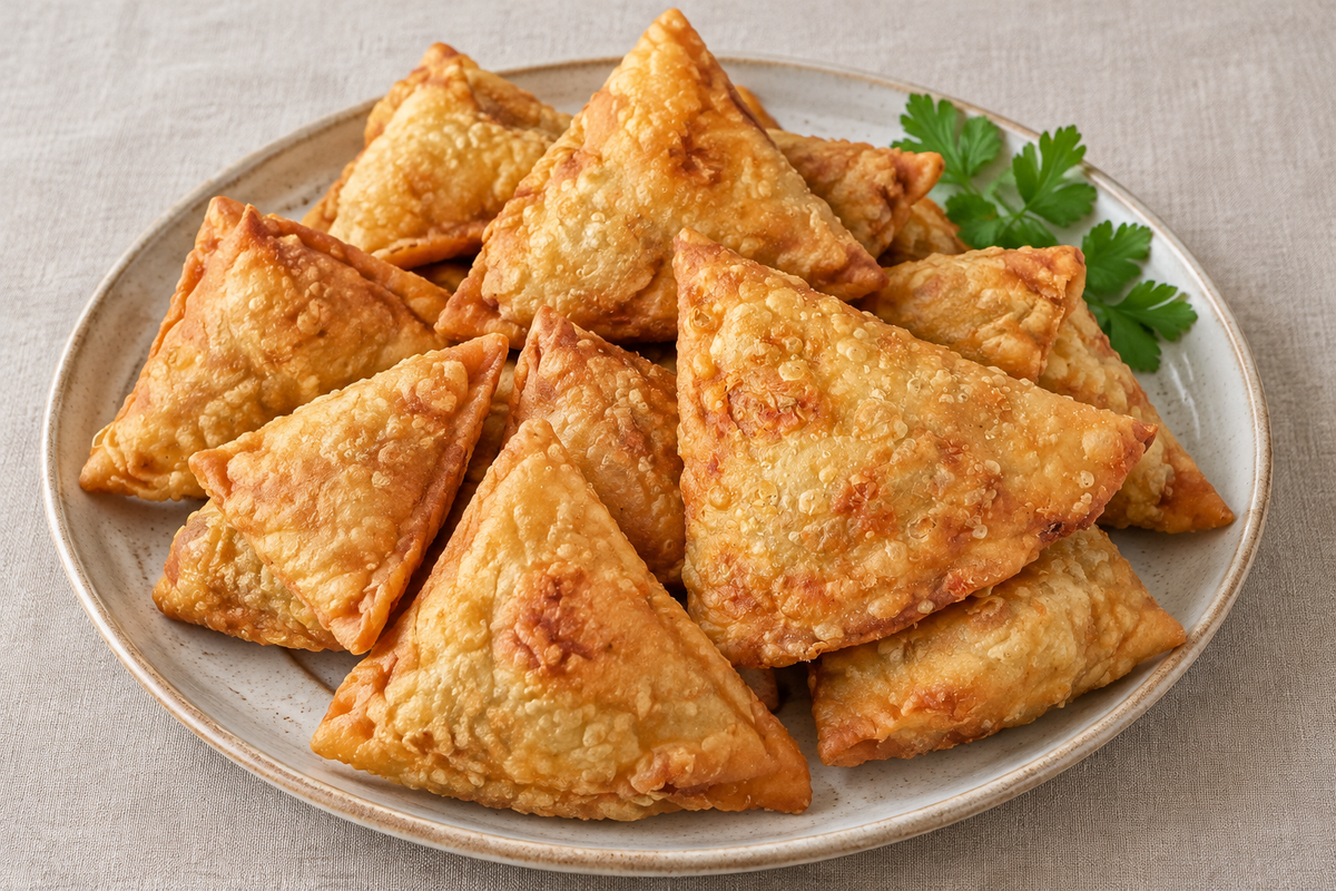 Platter image based on your cooked samosas