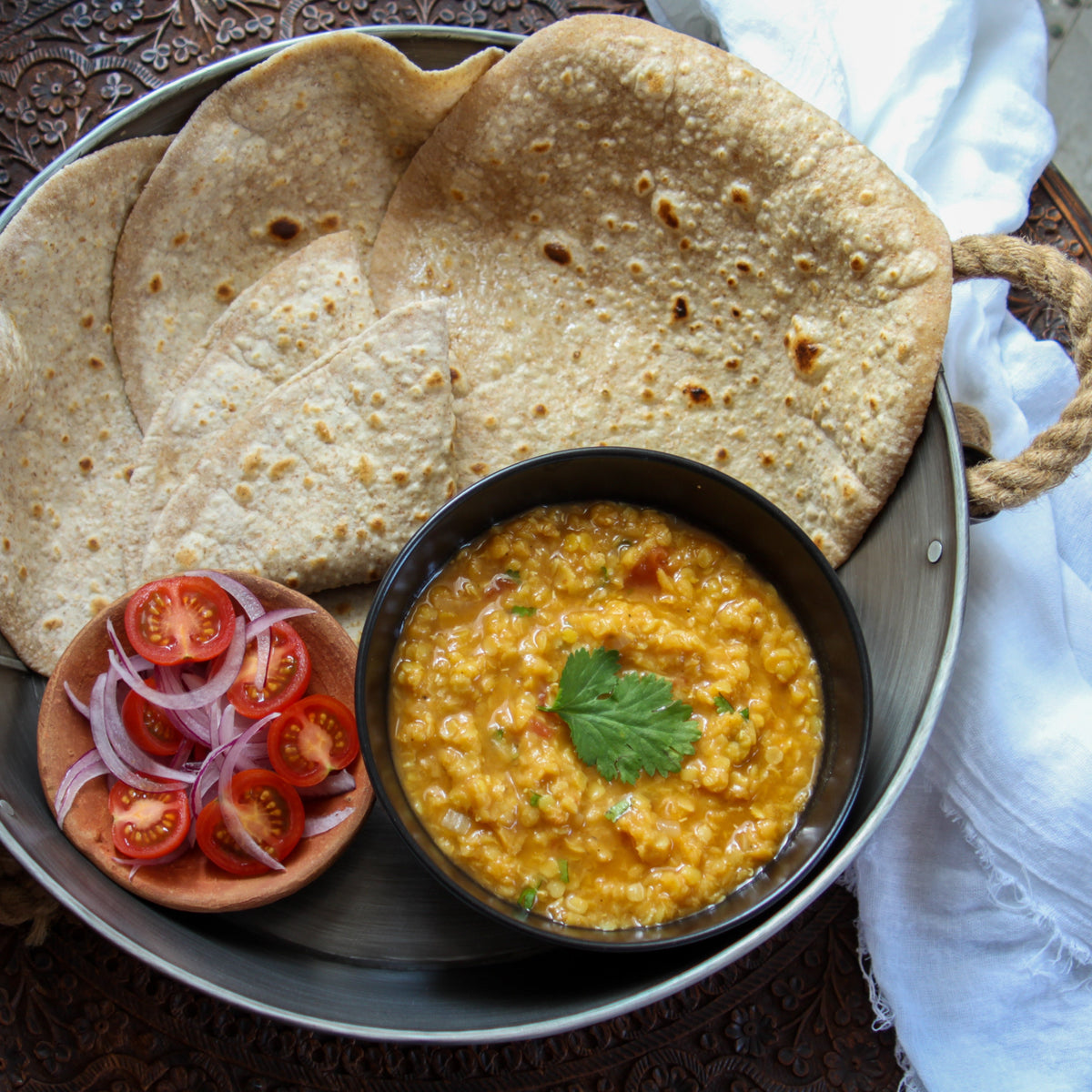 Nations Dhal Roti Masoor di Dhal & Roti dinner kit – Indian Meal Kits