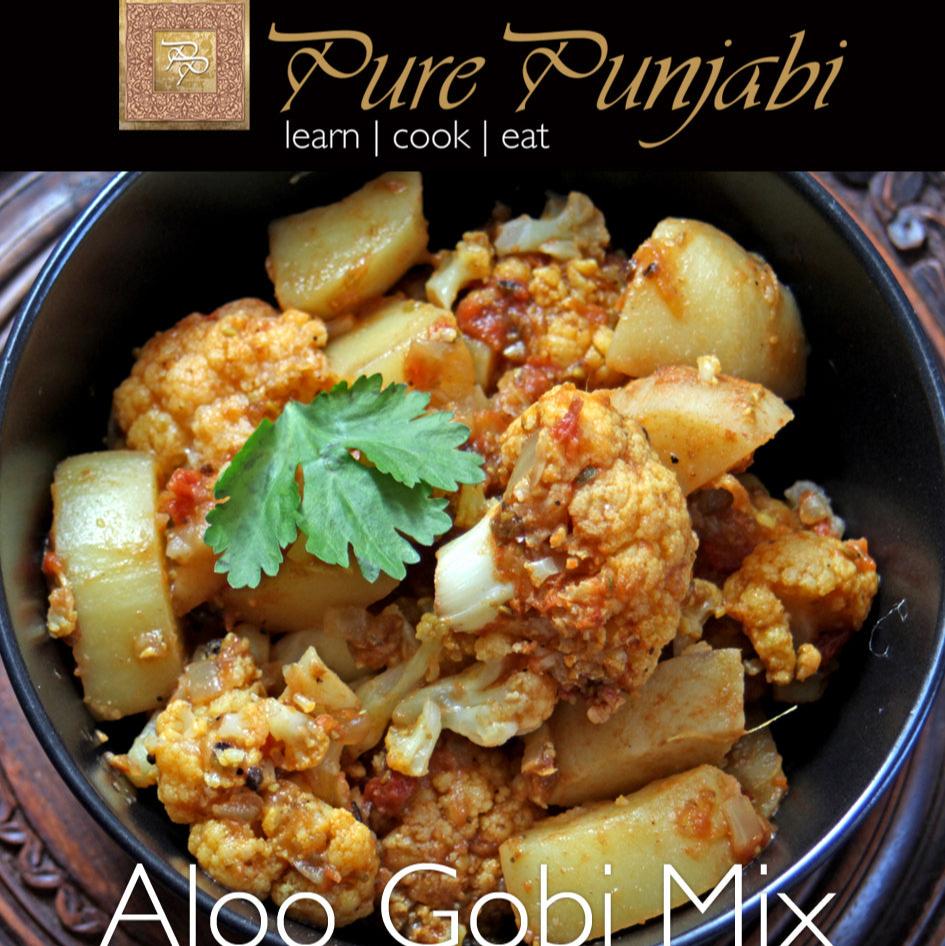 Aloo gobi, Punjabi aloo gobi, Indian potatoes, spiced cauliflower, purepunjabi.co.uk